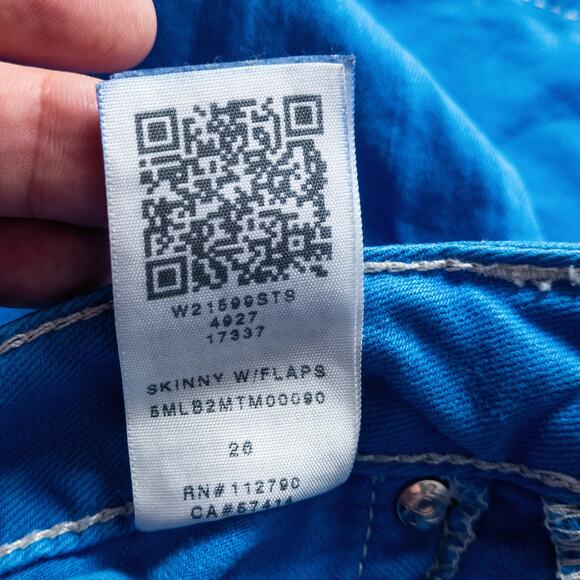 True Religion Women’s Jeans Flashcore Y2K Revival Cobalt Blue Skinny Stretch 26 - Picture 10 of 10